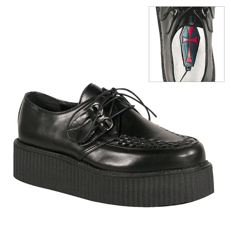Demonia V-CREEPER-502 Sneaker (Black Vegan Leather) 4