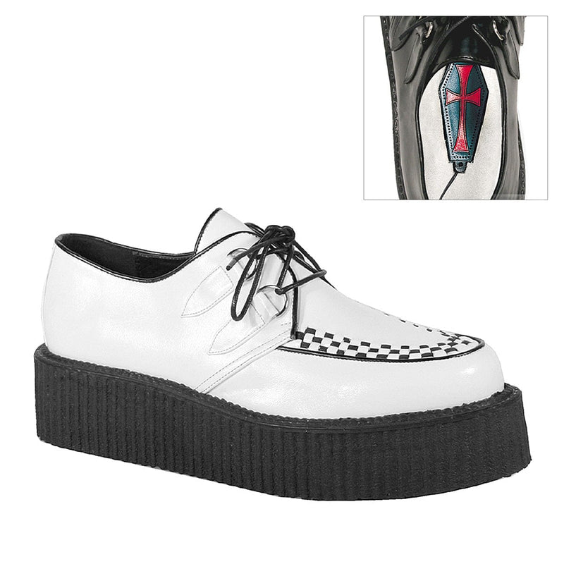 Demonia V-CREEPER-502 Sneaker (White Vegan Leather) 4