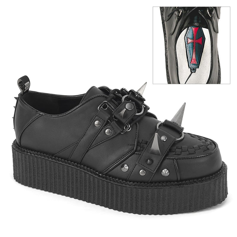Demonia V-CREEPER-518 Black Vegan Leather Unisex Creepers