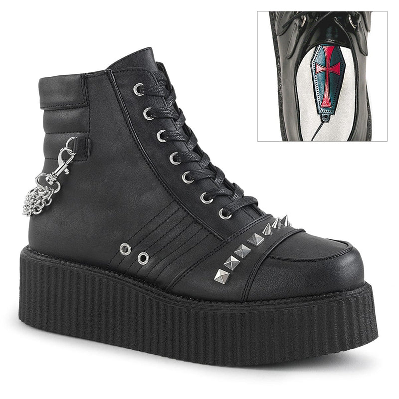 Demonia V-CREEPER-565 Ankle Boot (Black Vegan Leather) 4