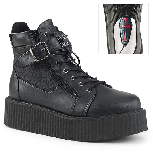 Demonia V-CREEPER-566 Ankle Boot (Black Vegan Leather) 4