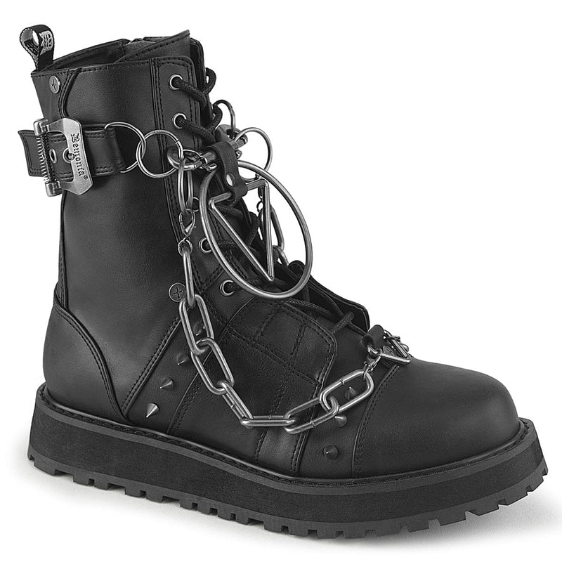 Demonia VALOR-204 Ankle Boot (Black Vegan Leather)