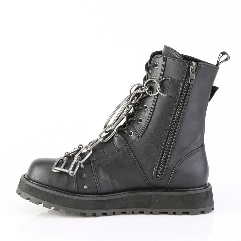 Demonia VALOR-204 Ankle Boot (Black Vegan Leather)