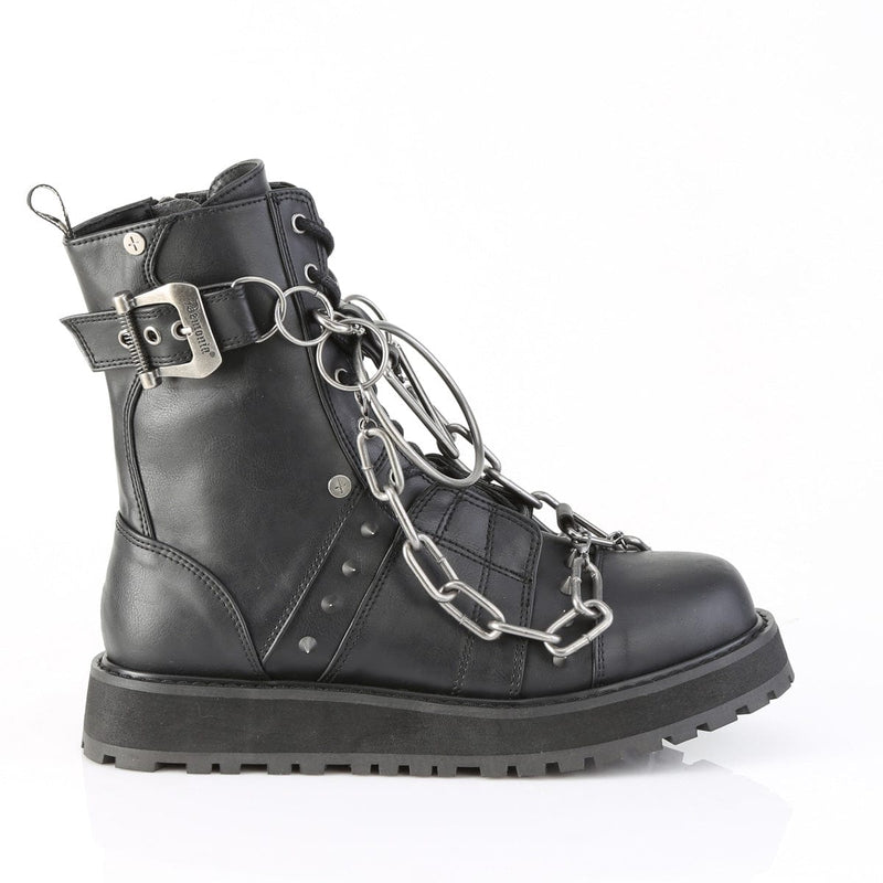 Demonia VALOR-204 Ankle Boot (Black Vegan Leather)