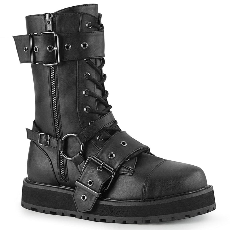 Demonia VALOR-220 Mid-Calf Boot (Black Vegan Leather) 4