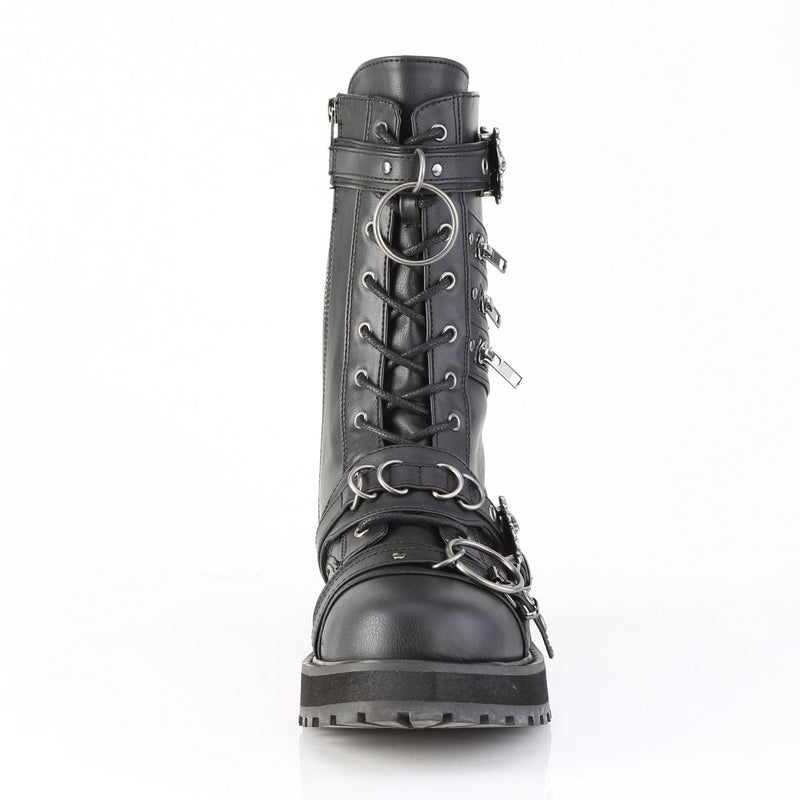 Demonia VALOR-240 Mid-Calf Boot (Black Vegan Leather)
