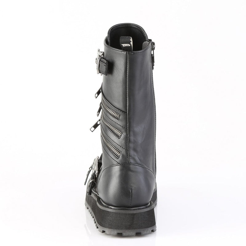 Demonia VALOR-240 Mid-Calf Boot (Black Vegan Leather)