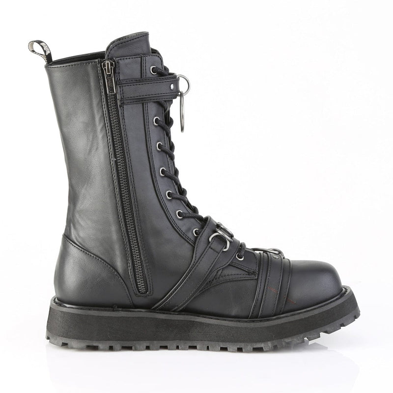 Demonia VALOR-240 Mid-Calf Boot (Black Vegan Leather)