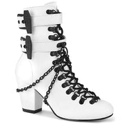 Demonia VIVIKA-128 Ankle Boot (White Vegan Leather) 6