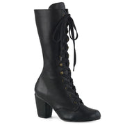 Demonia VIVIKA-205 Mid-Calf Boot (Black Vegan Leather)