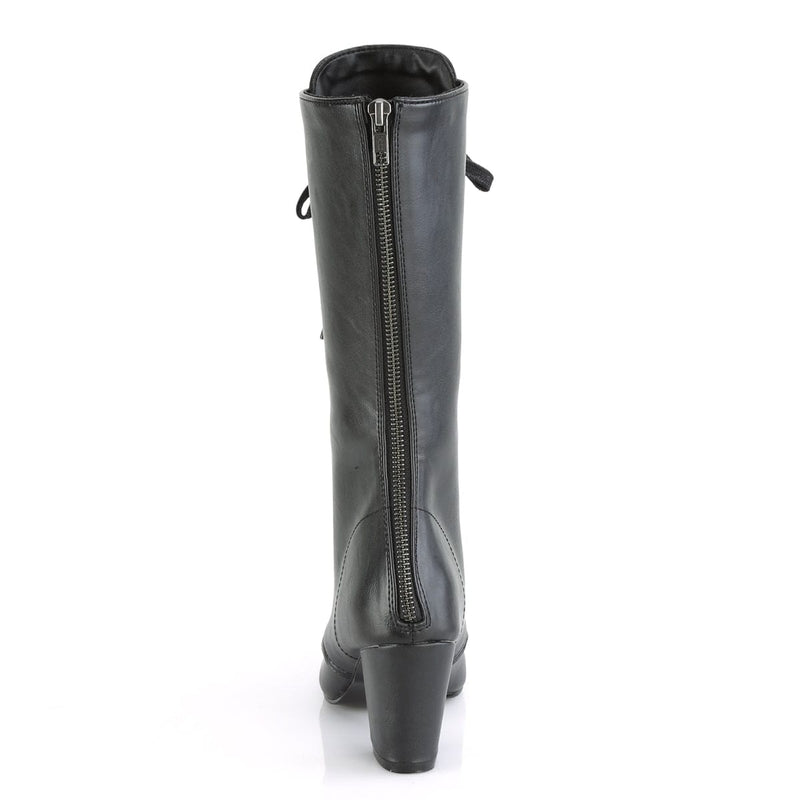Demonia VIVIKA-205 Mid-Calf Boot (Black Vegan Leather)