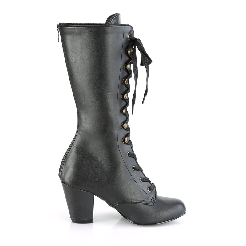Demonia VIVIKA-205 Mid-Calf Boot (Black Vegan Leather)