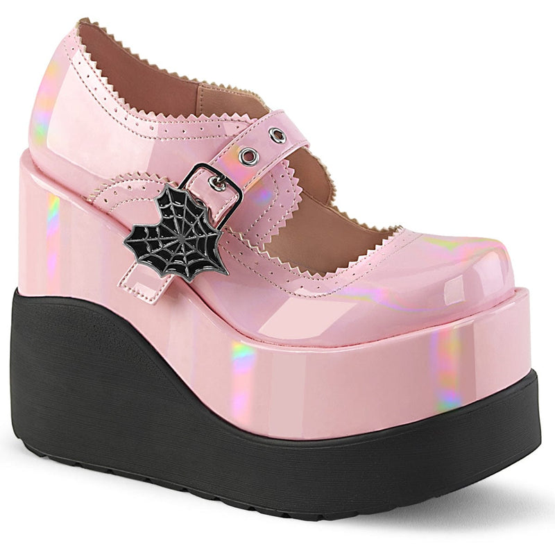 Demonia VOID-38 Mary Jane (Baby Pink Holo Patent) 6