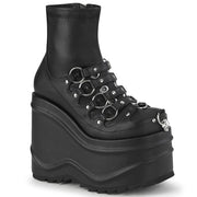 Demonia WAVE-110 Ankle Boot (Black Stretch Vegan Leather)