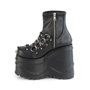 Demonia WAVE-110 Ankle Boot (Black Stretch Vegan Leather)