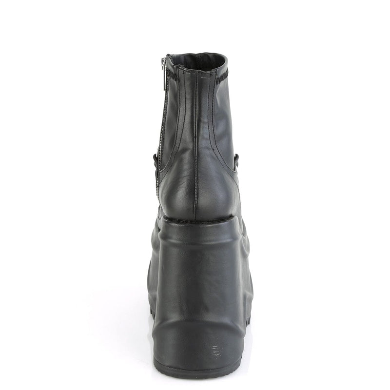Demonia WAVE-110 Ankle Boot (Black Stretch Vegan Leather)