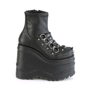 Demonia WAVE-110 Ankle Boot (Black Stretch Vegan Leather)