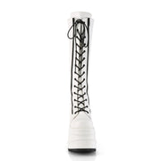Demonia WAVE-200 Knee High Boot (White Vegan Leather)