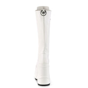 Demonia WAVE-200 Knee High Boot (White Vegan Leather)