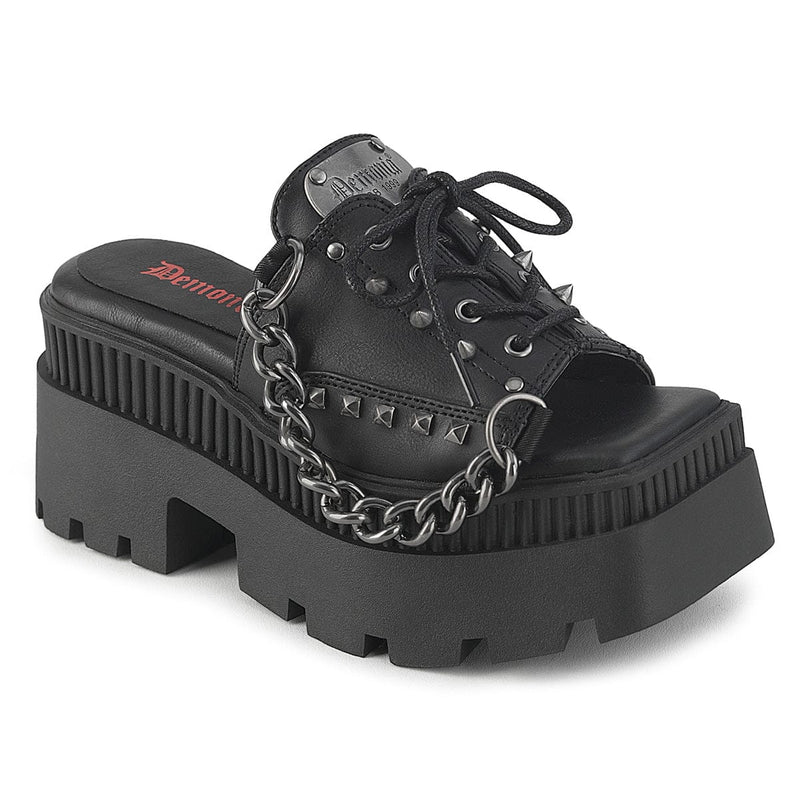 Demonia WRATH-03 Slide (Black Vegan Leather)