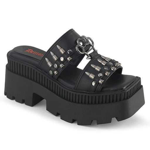 Demonia WRATH-08 Slide (Black Vegan Leather)