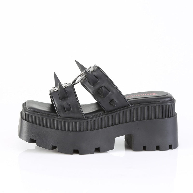 Demonia WRATH-13 Slide (Black Vegan Leather)