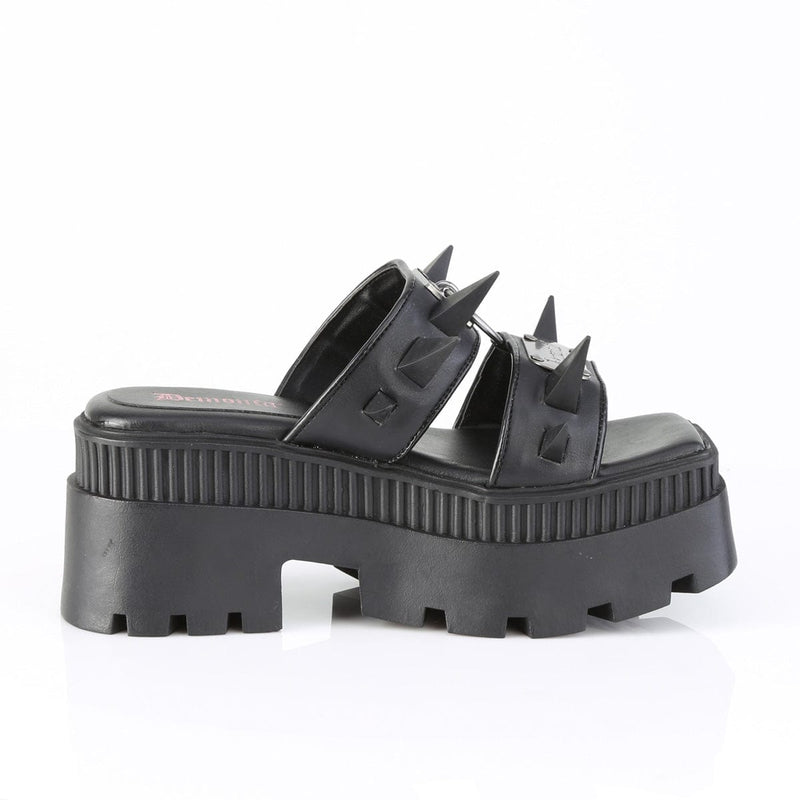 Demonia WRATH-13 Slide (Black Vegan Leather)