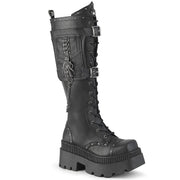Demonia WRATH-205 Knee High Boot (Black Vegan Leather)