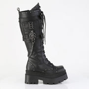 Demonia WRATH-205 Knee High Boot (Black Vegan Leather)