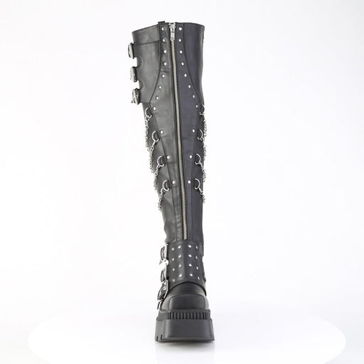 Demonia WRATH-310 Thigh High Boot (Black Vegan Leather)