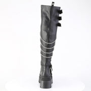 Demonia WRATH-310 Thigh High Boot (Black Vegan Leather)