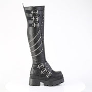 Demonia WRATH-310 Thigh High Boot (Black Vegan Leather)