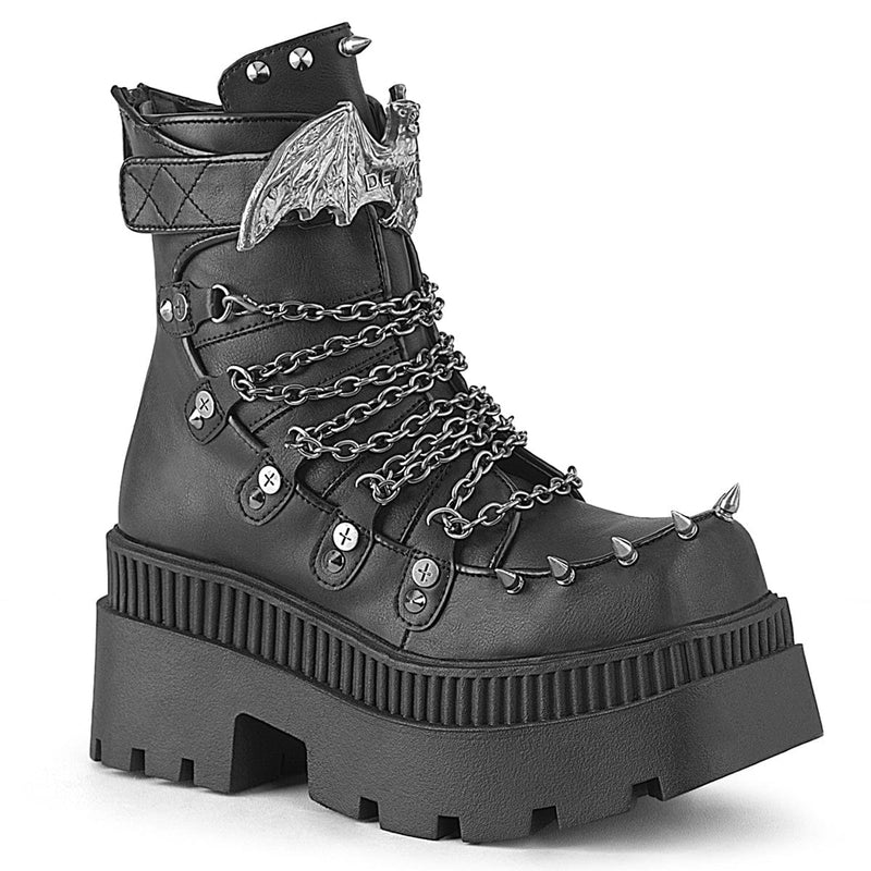 Demonia WRATH-55 Ankle Boot (Black Vegan Leather)