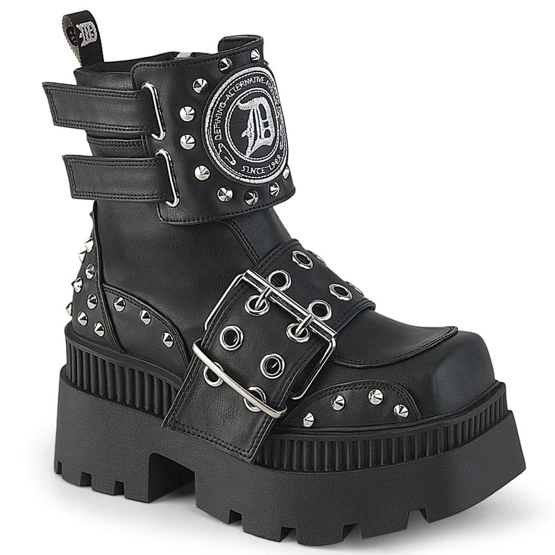 Demonia WRATH-58 Ankle Boot (Black Vegan Leather)