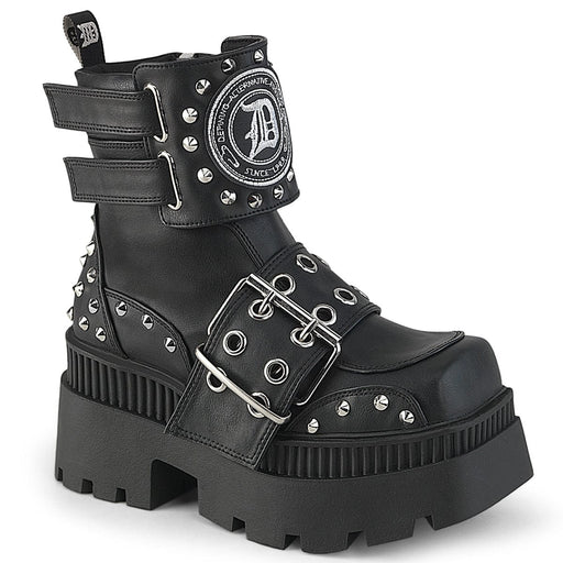 Demonia WRATH-58 Ankle Boot (Black Vegan Leather)