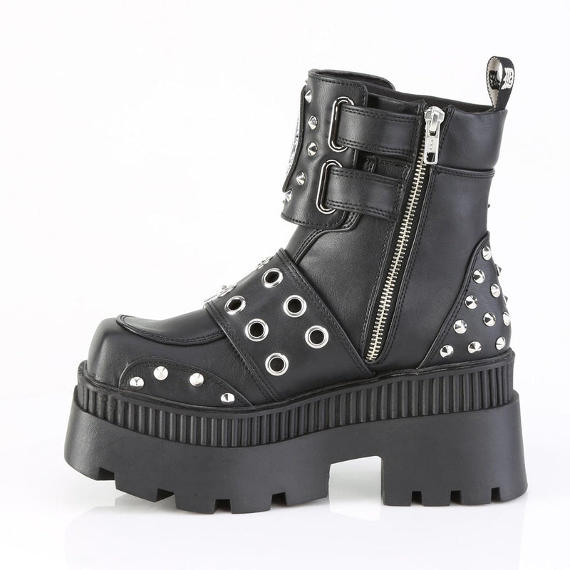 Demonia WRATH-58 Ankle Boot (Black Vegan Leather)