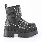 Demonia WRATH-58 Ankle Boot (Black Vegan Leather)