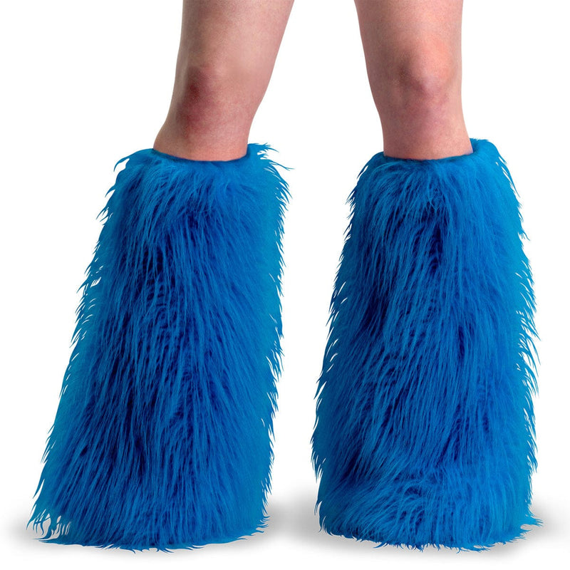 Demonia YETI-08 Fur Boot Sleeve (Blue Faux Fur) 1