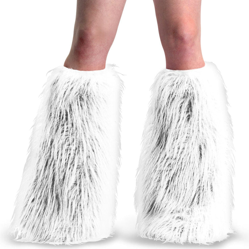 Demonia YETI-08 Fur Boot Sleeve (White Faux Fur) 1