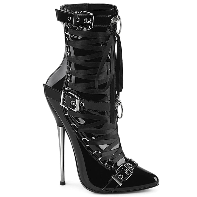 Devious DAGGER-1032 Ankle Boot (Black Patent)