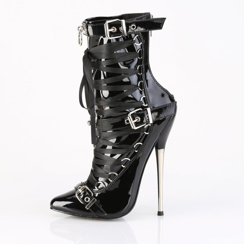Devious DAGGER-1032 Ankle Boot (Black Patent)