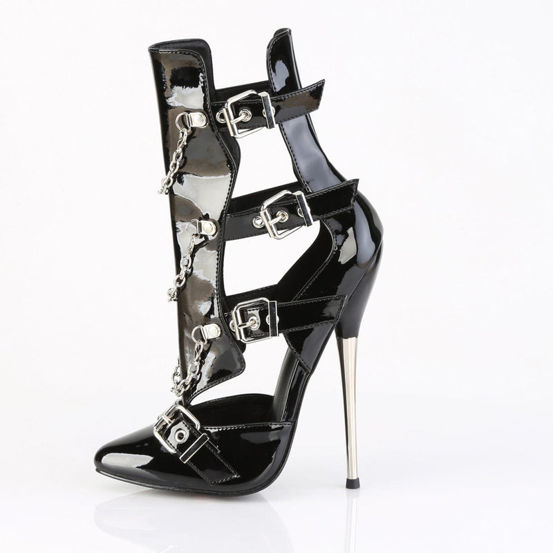 Devious DAGGER-15 Ankle Boot (Black Patent)