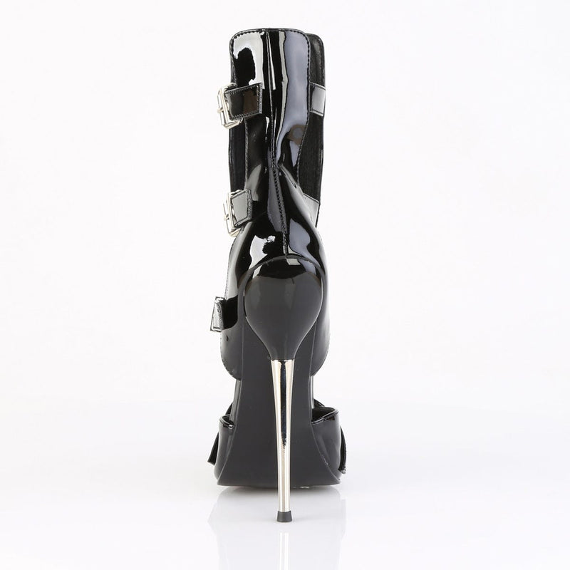 Devious DAGGER-15 Ankle Boot (Black Patent)