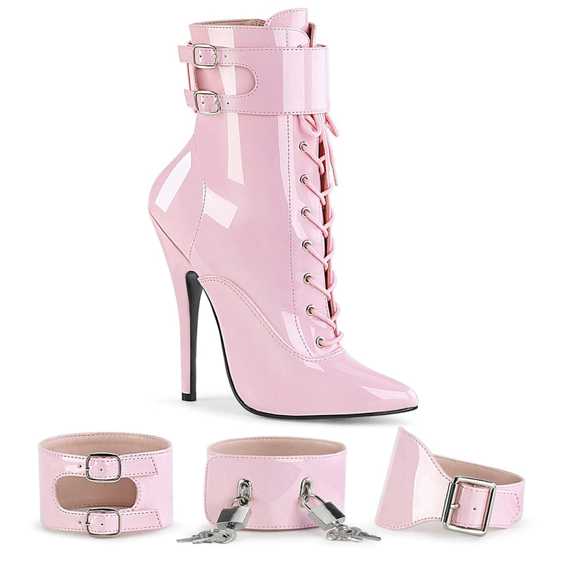 Devious DOMINA-1023 Ankle Boot (Baby Pink Patent) 6