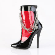 Devious DOMINA-1033 Ankle Boot (Black-Red Patent)