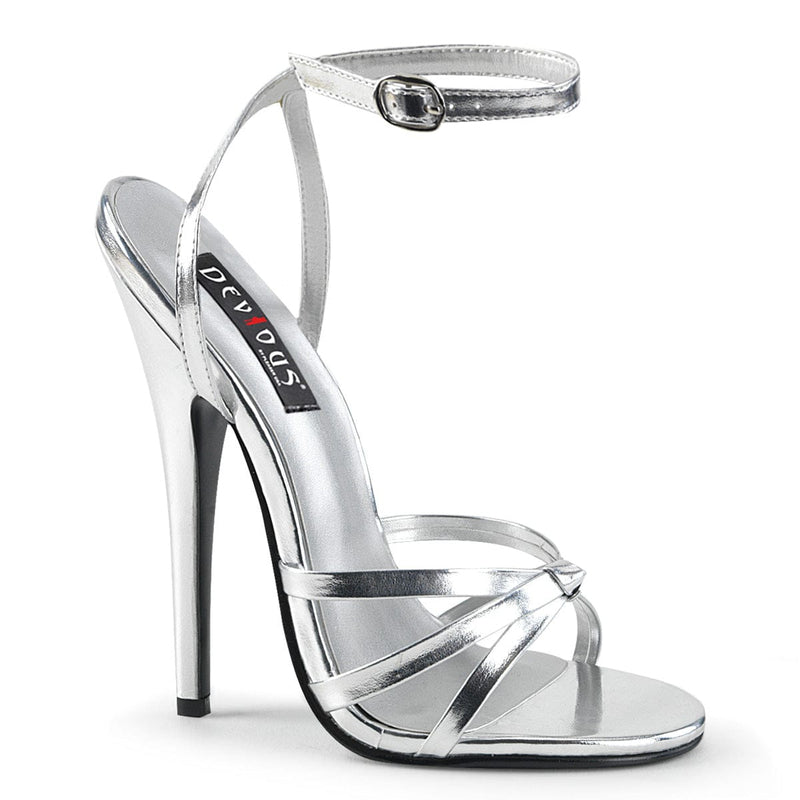 Devious DOMINA-108 Sandal (Silver Metallic Pu) 5