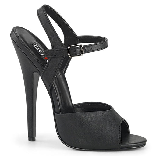 Devious DOMINA-109 Sandal (Black Faux Leather) 5
