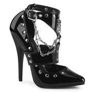 Devious DOMINA-118 Sandal (Black Patent)