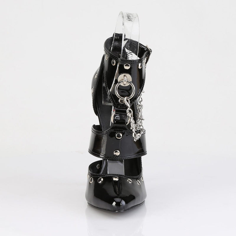 Devious DOMINA-118 Sandal (Black Patent)