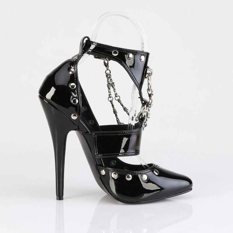 Devious DOMINA-118 Sandal (Black Patent)